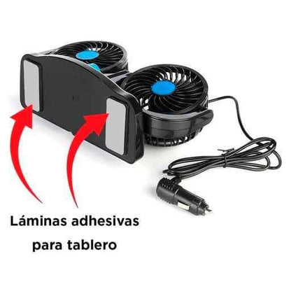 VENTILADOR DOBLE PARA AUTO – FRÍO EXTREMO AL INSTANTE