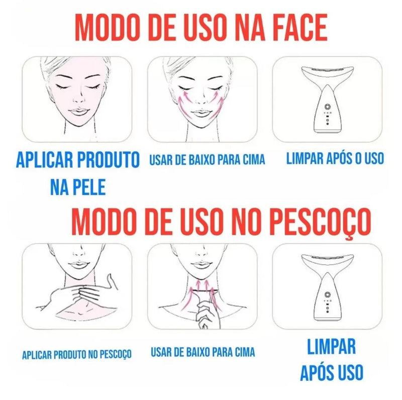 Aparalho de Lifting Facial e Pescoço Anti Rugas Rejuvenescedor